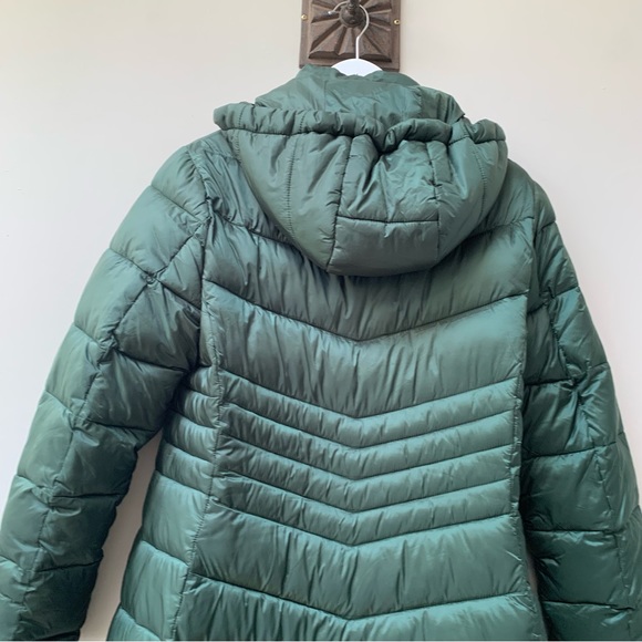 Hobbs green padded coat jacket size uk 10 removable hood - Picture 14 of 15